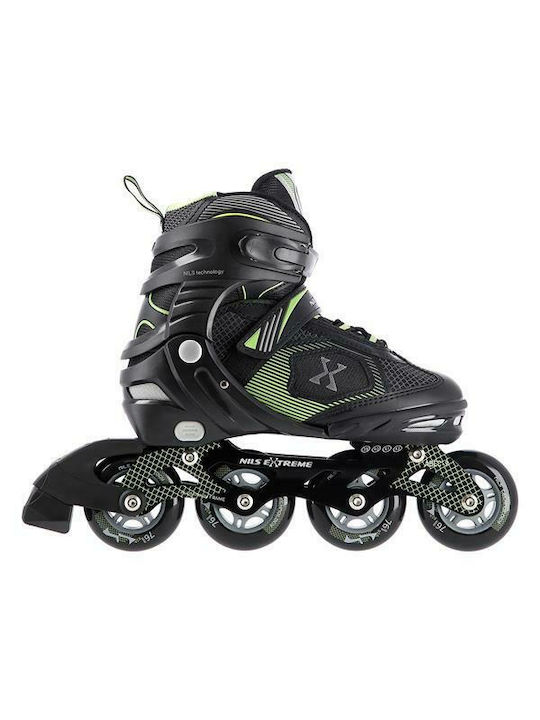 Nils NA9080 Inline Αυξομειούμενα Rollers Μαύρα/Πράσινα Παιδικά