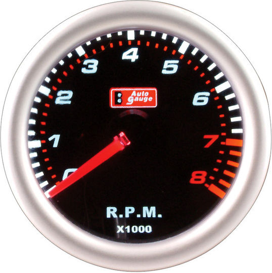 Auto Gauge Στροφόμετρο Αυτοκινήτου R.P.M. Μαύρο 52mm 270 Μοίρες