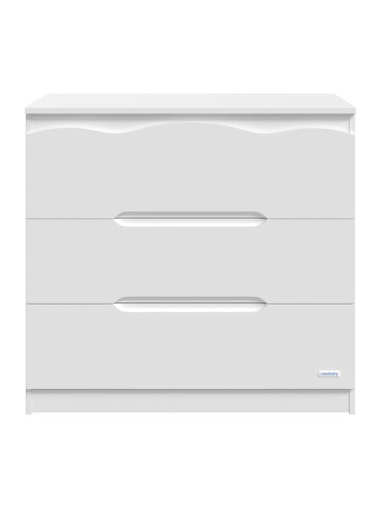 Winnie Baby Dresser with 3 Drawers White 94x50x88cm