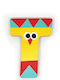 Svoora Decorative Letter Yellow made of Wood Τ 5x0.6x7εκ.