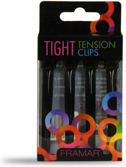 Framar Σετ Κλιπς για Μαλλιά Tight Tension Μαύρο 4τμχ