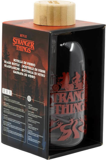 Stor Stranger Things Μπουκάλι Νερού Γυάλινο με Βιδωτό Καπάκι Διάφανο 620ml