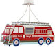 Ango Firetruck Μονόφωτο Παιδικό Φωτιστικό Κρεμαστό από Πλαστικό 240W με Υποδοχή E27 Κόκκινο 52x22cm