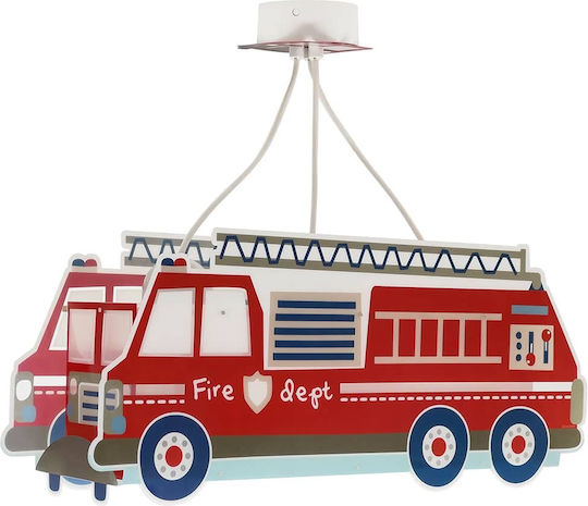 Ango Firetruck Μονόφωτο Παιδικό Φωτιστικό Κρεμαστό από Πλαστικό 240W με Υποδοχή E27 Κόκκινο 52x22cm
