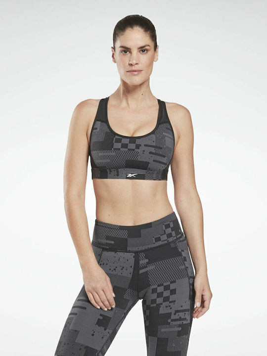 Lux Racer Women's Sports Bra with Removable Padding Black