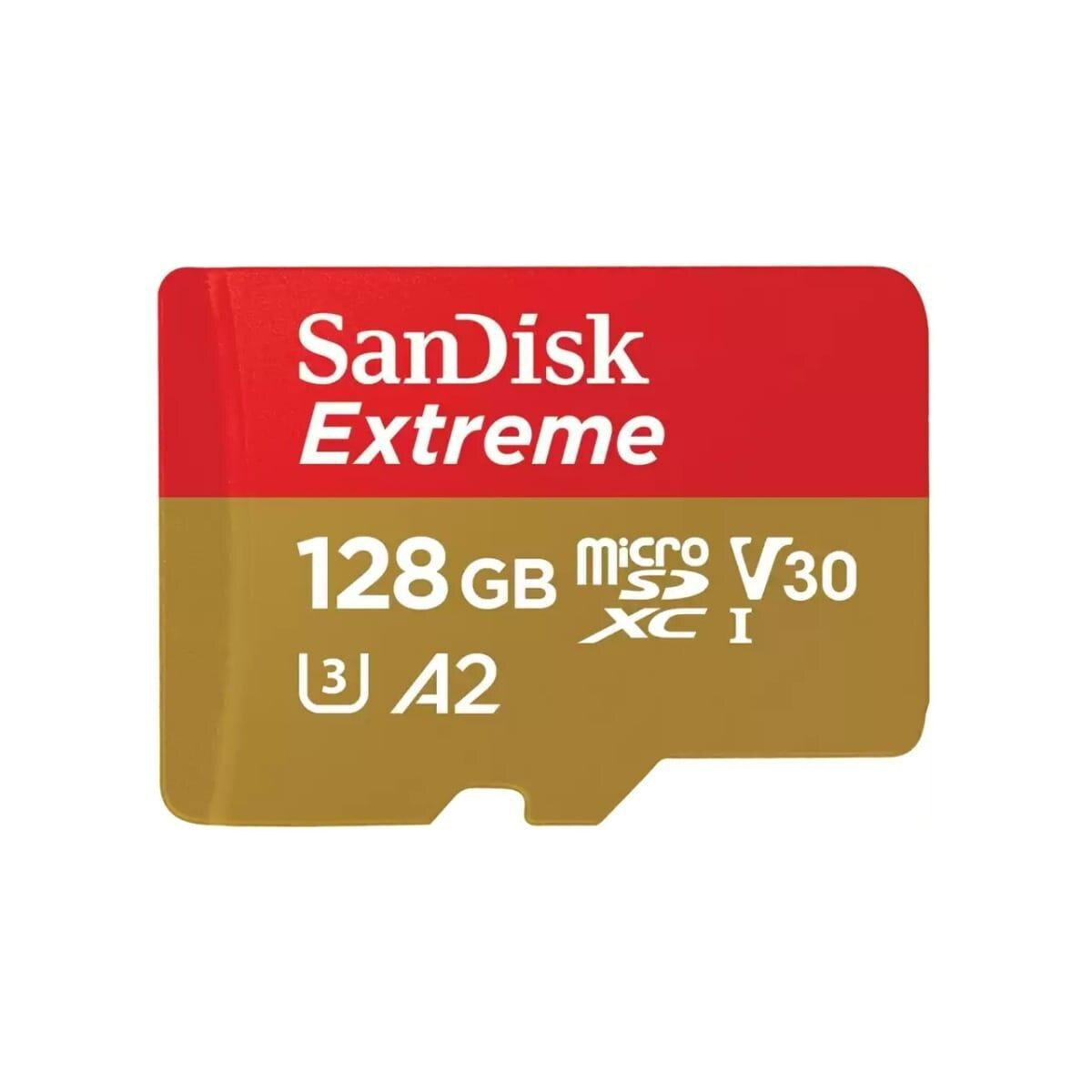 Sandisk Extreme microSDXC 128GB U3 V30 A2 UHS-I 190MB/s με αντάπτορα (SDSQXAA-128G-GN6MA)