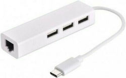 Devia Leopard USB Hub 3 Θυρών (USB-C) + LAN 317217