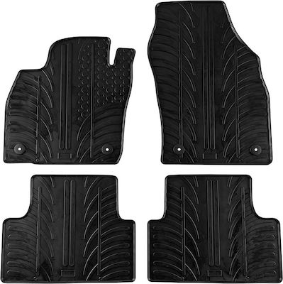 Gledring Set of Front and Rear Mats 4pcs from Rubber for Volkswagen T-Cross Black