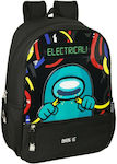 Among Us School Bag Backpack Elementary, Elementary in Black color L30 x W14 x H40cm 14lt
