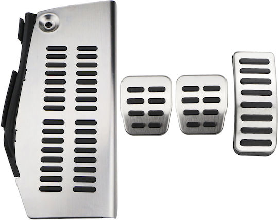 GRP Car Pedal Set Non Slip for Audi / Seat / Skoda / VW Golf Aluminum Silver 4pcs