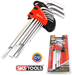 SKS Tools Σετ 9 Κλειδιά Allen σε Σχήμα L