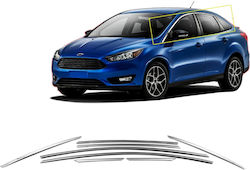 S-dizayn Trim Παραθύρων Άνω Ανοξείδωτο Ατσάλι Χρώμιο Ford Focus SD 2011 8τμχ