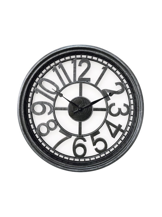 ArteLibre Ρολόι Τοίχου Πλαστικό Ασημί 50.7cm