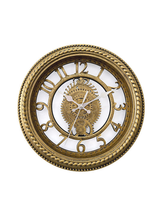 ArteLibre Αντικέ Ρολόι Τοίχου Πλαστικό Χρυσό 30.5cm