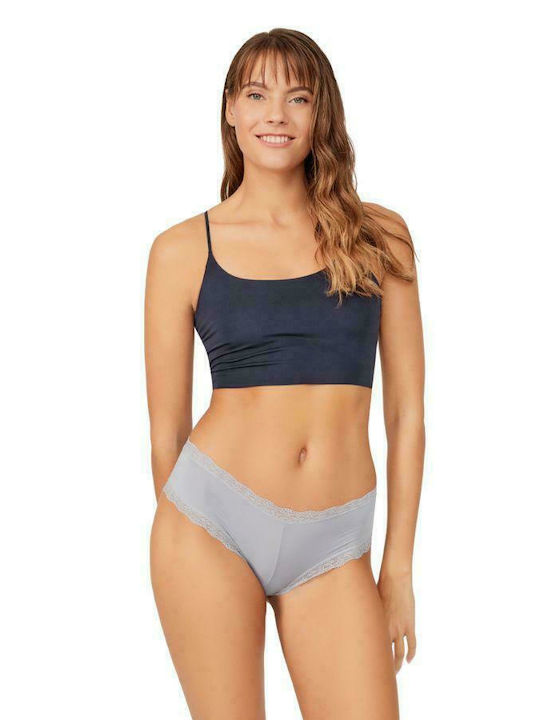 CottonHill Femeie Boxer cu Dantelă Light Grey