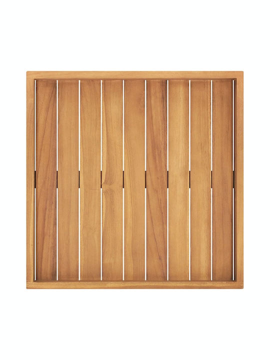 vidaXL Holz Rechteckig Serviertablett mit Griffen in Braun Farbe 50x50x7cm 315457 1Stück