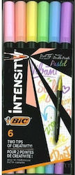 BIC Intensity Dual Tip Pastel 0.7mm Σετ 6 χρώματα