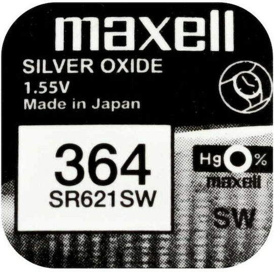 Maxell 364 Μπαταρία Silver Oxide Ρολογιών SR621SW 1.55V 1τμχ