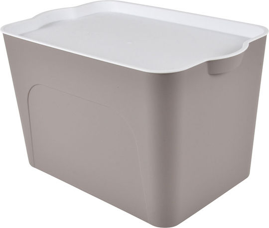 Kunststoff Aufbewahrungsbox mit Deckel Beige 40x27x24.5cm 1Stück
