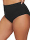 Bikini Slip Hohe Taille Schwarz