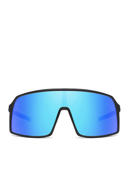 Moscow Mule Super Ultra Bărbătești Ochelari de soare cu Negru Cadru și Albastru Polarized Oglindă Lentilă MM/3034/4