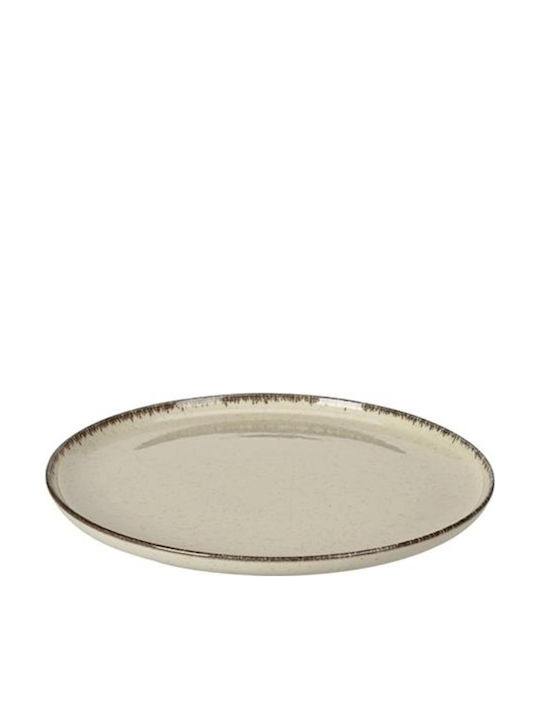 Zaros Plate Shallow made of Porcelain Beige with Diameter 27cm 6pcs