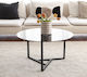 Round Central Coffee Table Trio Glass Black M75xL75xH42cm