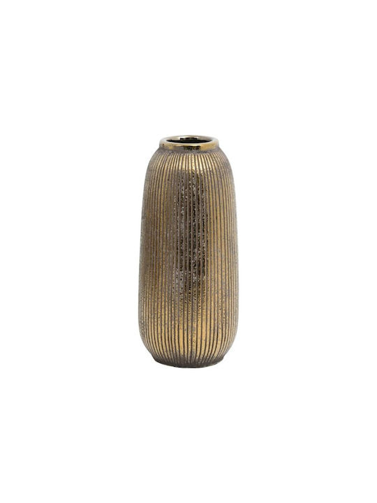 Fylliana Διακοσμητικό Βάζο Κεραμικό Χρυσό 12x12x26cm
