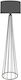 Freebox Floor Lamp H155xW38cm. with Socket for Bulb E27 Gray