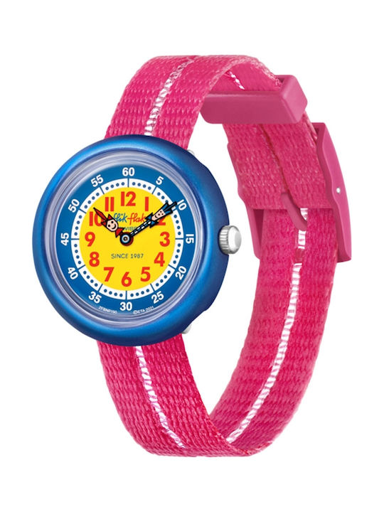 FlikFlak Kinder-Analoguhr mit Stoffarmband Fuchsie