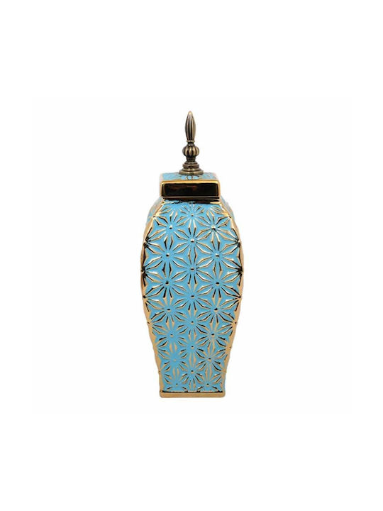 Fylliana Decorative Vase Blue 14x14x39cm