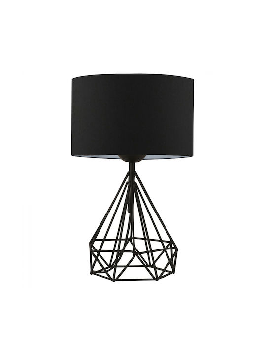 HomeMarkt Metal Table Lamp for Socket E27 with Black Shade and Base