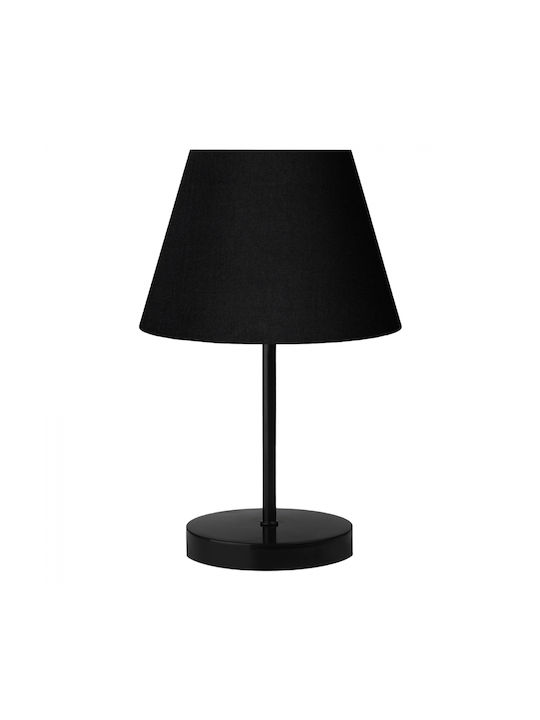 HomeMarkt Metal Table Lamp for Socket E27 with Black Shade and Base