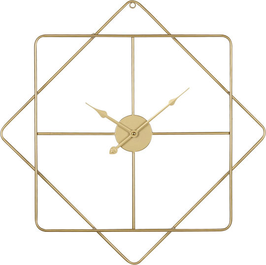 ArteLibre Ρολόι Τοίχου Μεταλλικό Χρυσό 60x60cm