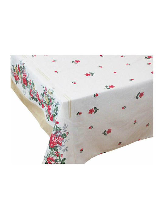 Ideato Cotton & Polyester Checkered Tablecloth Ecru 140x140cm