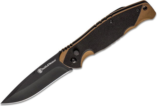 Smith & Wesson Freelancer Button Lock Джобно ножче с механизъм за заключване Черен Обща дължина 20.3cm с Острие 8.9cm