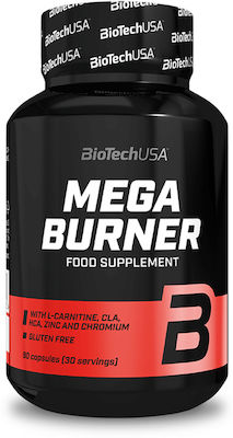 Biotech USA Mega Burner With L-carnitine, CLA, HCA, Zinc & Chromium Συμπλήρωμα Διατροφής με CLA & Καρνιτίνη 90 κάψουλες