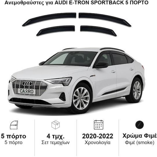 Heko Set deflectoare de vânt Dark Fime pentru Audi e-tron Sportback 5D 2020 4buc