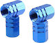 Car Tire Valve Caps Blue 4pcs