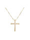 Baptismal Crosses with Chain 14K Gold matte cross with cubic zirconia with chain 043093C 043093C 043093C Women's Gold 14 Karat