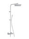 Paini Quadra Eco Duschsäule mit Wannenbatterie 119cm Silber