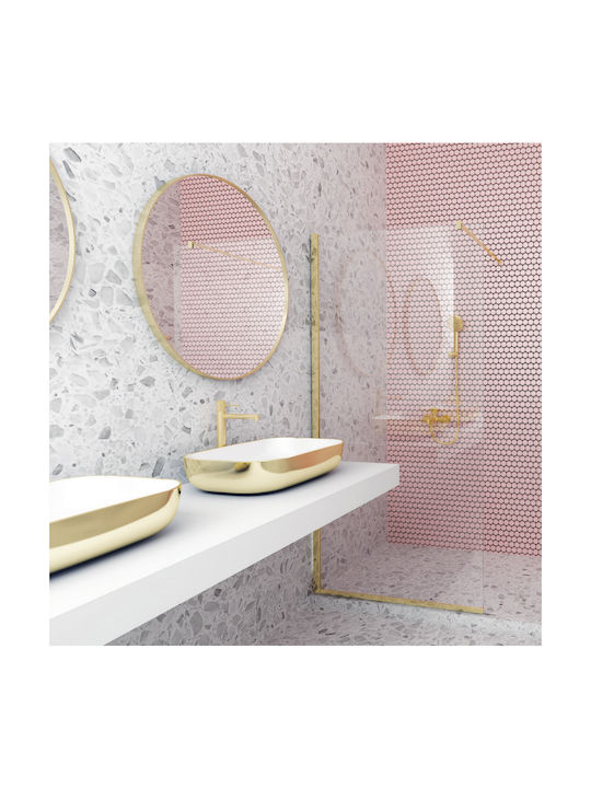 Orabella Serena Shower Screen for Shower 120x185cm Clean Glass Gold Brushed