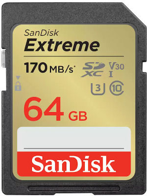 Sandisk Extreme SDXC 64ГБ Клас 10 U3 V30 UHS-I