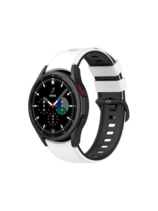 Dual Color Λουράκι Σιλικόνης White / Black (Galaxy Watch4 / Watch5 / Watch5 Pro)