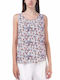 Vero Moda Women's Summer Blouse Sleeveless Floral White/Blue