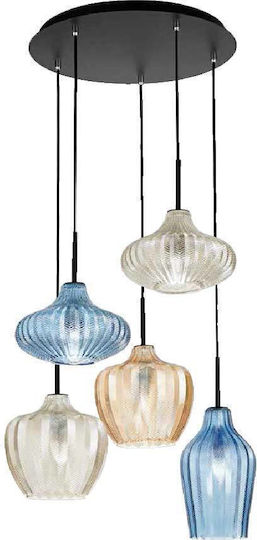 Fabas Luce Olbia Pendant Light Multicolour for 5 Bulbs E27 50cm