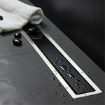 Karag Prestan Confluo Premium Line 750 Black Glass Oțel inoxidabil Canal Duș cu Ieșire 50mm și Dimensiune 75x12cm Negru 13100005Glass