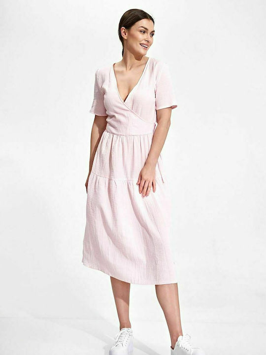 Figl Summer Midi Dress Wrap Pink