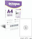 Octopus 100 Self-Adhesive Rectangular A4 Labels 210x297mm