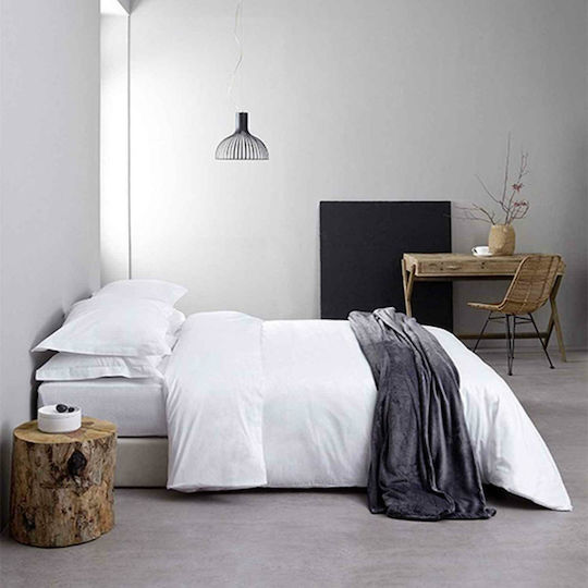 Sprintzio Hotel Sheet White Semi-Double 180x280cm Cotton & Polyester 1pcs